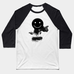 Black Smiley Baseball T-Shirt